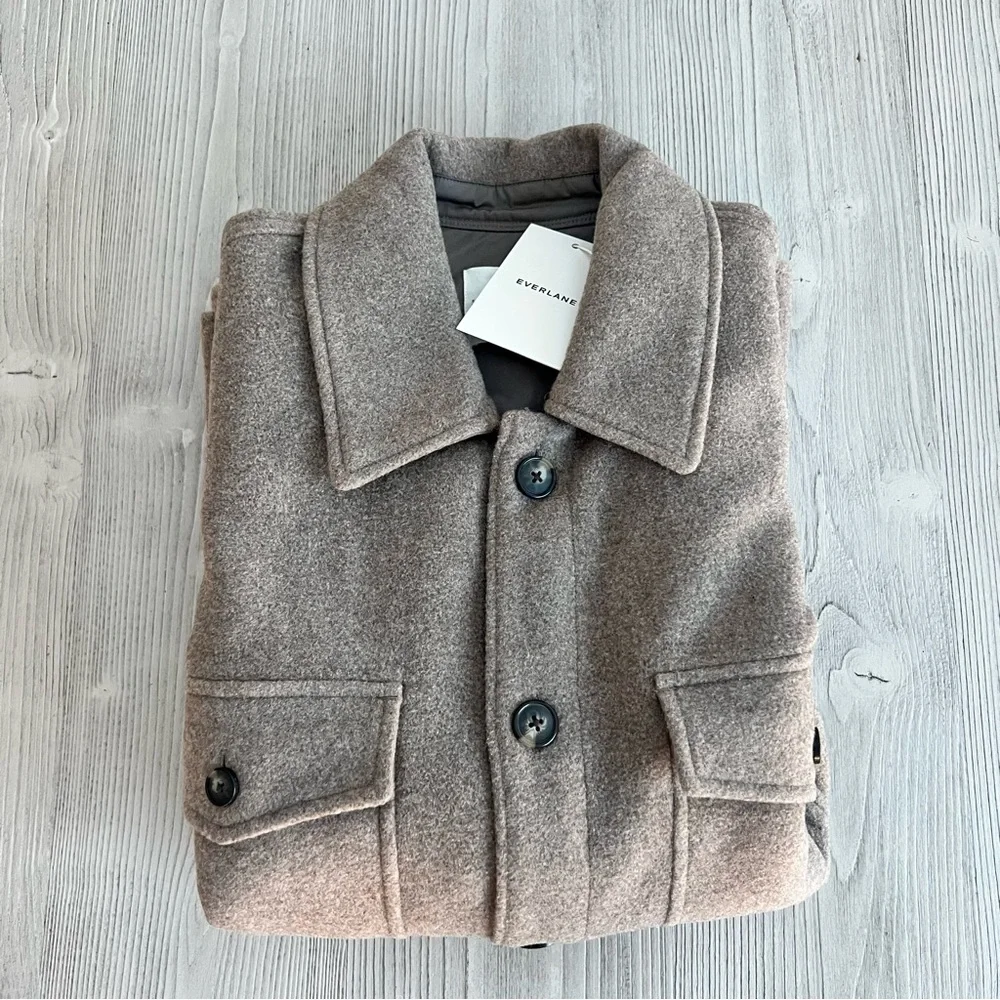 Everlane Men's Tan/Brown Wool Shirt Jacket - Picture 5 of 5